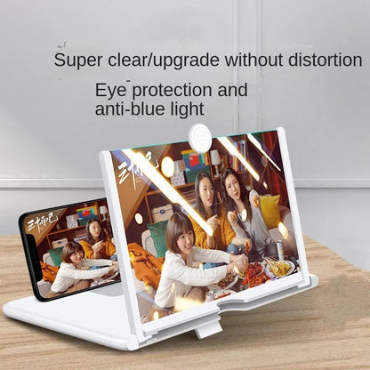 3D Screen HD Phone Magnifier Mobile Desktop Screen Amplifier Stretchable Phone Stand 10 Inch